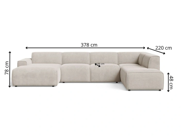 Wohnlandschaft Links Belluno Hellbeige