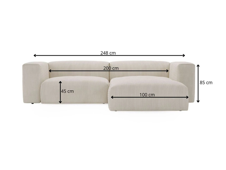 Ecksofa L-Form Rechts Moderne Cord Ecksofa Landi Grün
