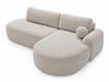 Ecksofa L-Form Rechts mit Schlaffunktion und Bettkasten Aurio O Creme