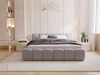 Polsterbett ohne Bettkasten mit Lattenrost 180x200 Cloud Low aus Samtstoff Grau
