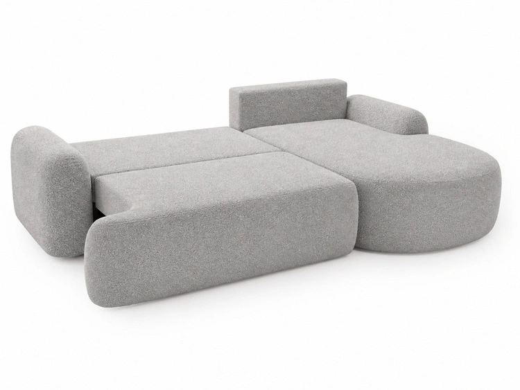Ecksofa L-Form Rechts mit Schlaffunktion und Bettkasten Aurio Grau